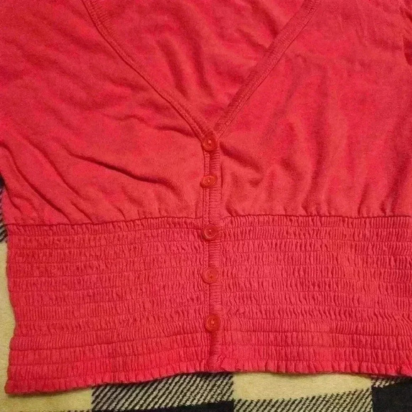 Ambiance Apparel Womens Pink Cropped Cardigan Top Size Large - Picture 2 of 8